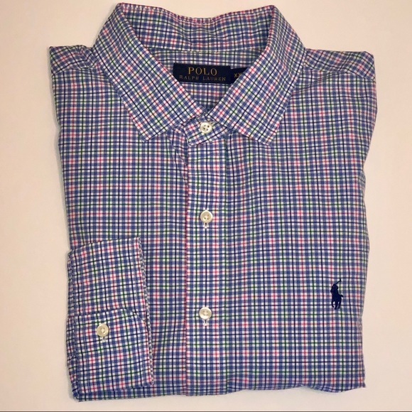 Polo Ralph Lauren Other - Ralph Lauren Polo Pink/Blue Plaid Button Up Shirt